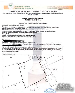 От собственик - Парцел в регулация 1055 кв.м. в местността ”Порек”, Шумен