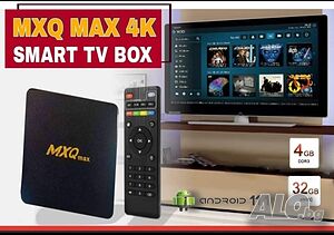 *█▬█ █ ▀█▀ Нови 4GB RAM/32GB GMXQ MAX четиряден процесор 2GHZ Android 11.1 TV BOX 4K WiFi Smart Tv