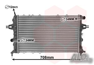 Радиатор за OPEL Astra G/ Zafira A дизел + 1.8/2.0 бензин с ръчни скорости