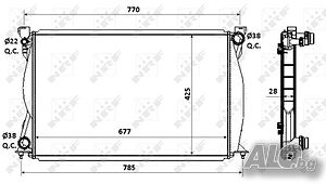 Радиатор NRF за AUDI A6 C6 2.7-3.0 TDi 2005-2011 ръчни скор. 6-степ.