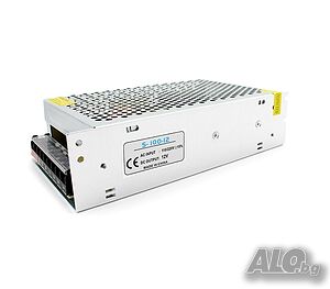 Захранване за LED лента 12VDC, 100W, 8.5А, Стандартен метален корпус