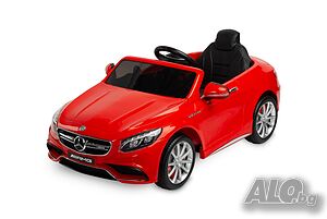 Луксозен детски акумулаторен Mercedes AMG S63 - червена, с дистанционно и LED светлини