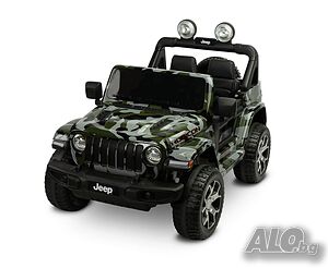 Офроуд акумулаторен автомобил JEEP RUBICON Камофлаж- 4x4, до 35кг., с дистанционно и LED,