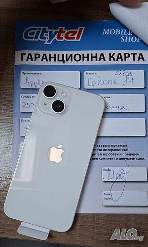 iPhone 14 128 gb НОВ, неупотребяван, в гаранцияр 100% капацитет на батерията