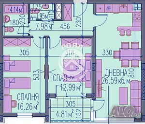 Роял имоти продава тристаен нов апартамент /Паркомясто/, Каменица 2, Пловдив