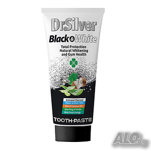 Dr.Silver паста за зъби Black& White, 75 мл