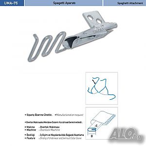 Приспособление (фуния) - ОВЕРЛОГ за спагети (презрамки) 35 мм x 10мм и 30 мм x 8мм