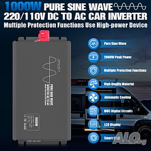 Мощен инвертор 1000W 2000W 4000W 12V 36A Power Inverter