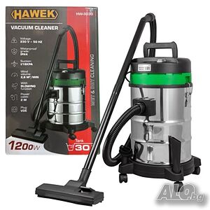 Прахосмукачка за сухо и мокро почистване 30л 1200w Hawek
