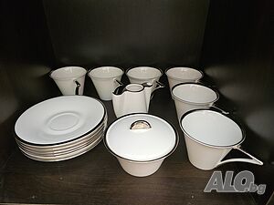 Микаса (Mikasa) комплект за кафе чай 6 чаши и чинии, захарнеца, съд за мляко