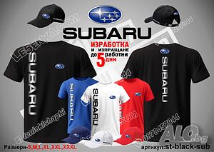 SUBARU тениска и шапка st-black-sub