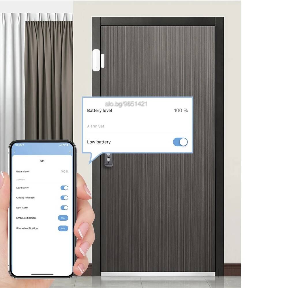 Smart WiFi Сензор за врата/прозорец с монтаж и настройки | Техника за видеонаблюдение и охрана | София