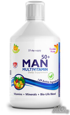 Мъжки мултивитамини 50+ | Витамини + Минерали + Bio-Life Blend 500 мл, 33 Дози