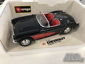 Метална колекционерска количка BBURAGO CHEVROLET CORVETTE 1957