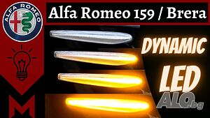 супер ярки LED Динамични мигачи ЧЕРНИ за Alfa Romeo 159+ подарък