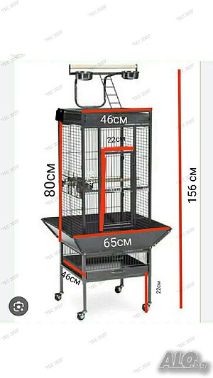 Промо!!! Метална клетка за голям и среден папагал, Жако,