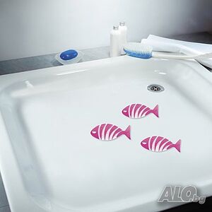 Декорация за вана 6 броя комплект Fish Safety Deco Pink