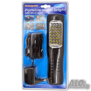 Работна лампа, акумулаторна, 32 LED, 12V, 220V