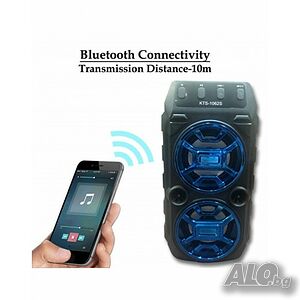 Преносима Bluetooth тонколонка KTS-1062 2x5W с FM радио и МP3