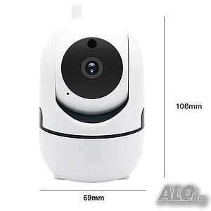 ICSEE Камери за наблюдение, Wifi, 360° Въртене, Full HD, Нощно виждане, Микрофон, Бяла