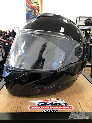 Отваряема мото каска MT Helmet ATOM 2 Gloss Black,L 59-60см, като нова