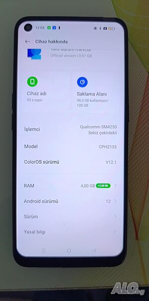 Oppo A53s 4gb ram 128gb памет