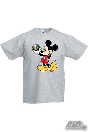 Детска Тениска Mickey Mouse Alfa Romeo, Игра, Изненада, Подарък, Празник, Повод