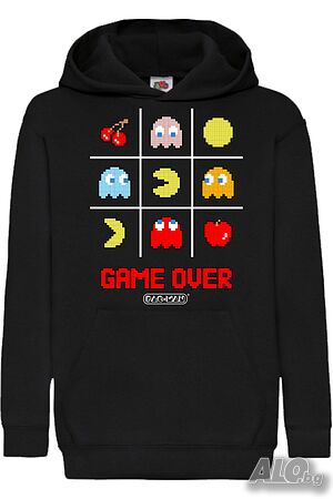 Детски Суитчър/Суитшърт PacMan Game Over,Super Mario, Игра, Подарък, Изненада, Забавление, Рожден Де