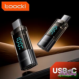 Toocki USB C към Type C адаптер 100 W цифров дисплей OTG за телефон, таблет, лаптоп