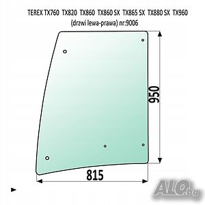 Стъкло горно за врата багер ТЕРЕКС TEREX 6099905M1 6099904M1