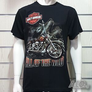 Нова мъжка тениска със ситопечат HARLEY DAVIDSON, Call of the Wild, мотори