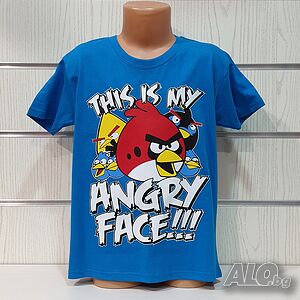 Нова детска тениска с трансферен печат Angry Birds