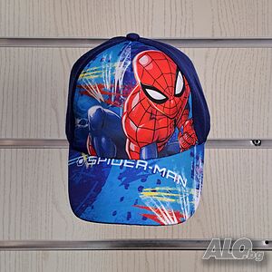 Нова детска шапка с козирка СпайдърМен (SpiderMan) в син цвят