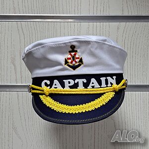 Нова капитанска шапка CAPTAIN с Котва, Унисекс