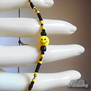 Smile Blissful Beads Енергийна Гривна Усмивка за Прекрасен и Щастлив ден Емоджи