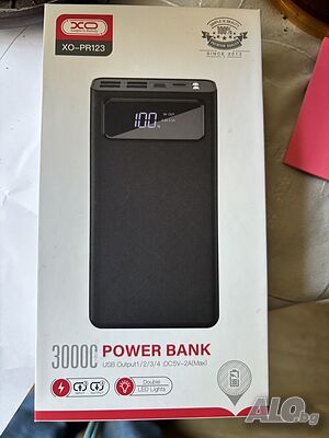 Външна батерия XO PR123, Power Bank 30 000mAh, Digital Display, Черна