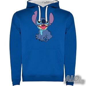 Нов детски суичър със Стич (Stitch) в син цвят