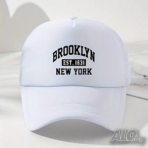 Нова дишаща шапка с козирка Brooklyn EST 1631 New York в бял цвят