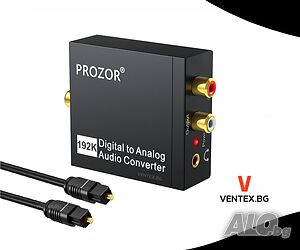 DAC ﻿оптичен цифров към аналогов конвертор 194kHz 24bit RCA 3.5 AUX