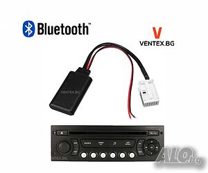 Bluetooth 5.0 за Peugeot 207, 307, 308, 407 след 2004 година AUX IN