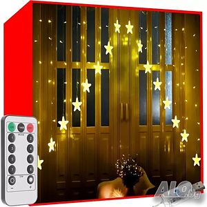 Светлинна завеса Stars-136 LED, USB захранване, Топло бяло