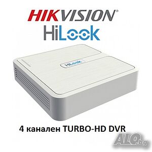 4 канален HIKVISION HiLook TURBO-HD DVR 2MP-lite Penta-brid