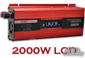 UKC инвертор KC-2000D, 12V-220V, 2000W - с дисплей