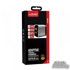 Зарядно устройство LDNIO A2206 Adaptive Fast Charge 2.4A,