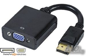 DisplayPort(DP) към VGA(D-SUB) преход адаптер за видео карта монитор