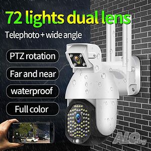 WIFI FULL HD 2.0MP 50 LED 355° ВЪРТЯЩА КАМЕРА с двойна камера и телефото, IP66 водоустойчива