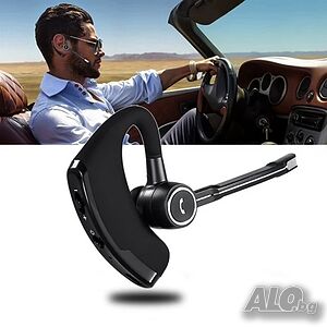 Слушалка Bluetooth V8S, Handsfree HD звук, микрофон, Голяма автономия, Черна