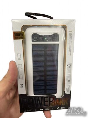 Външна батерия Power bank с вграден соларен панел, 10000 mAh